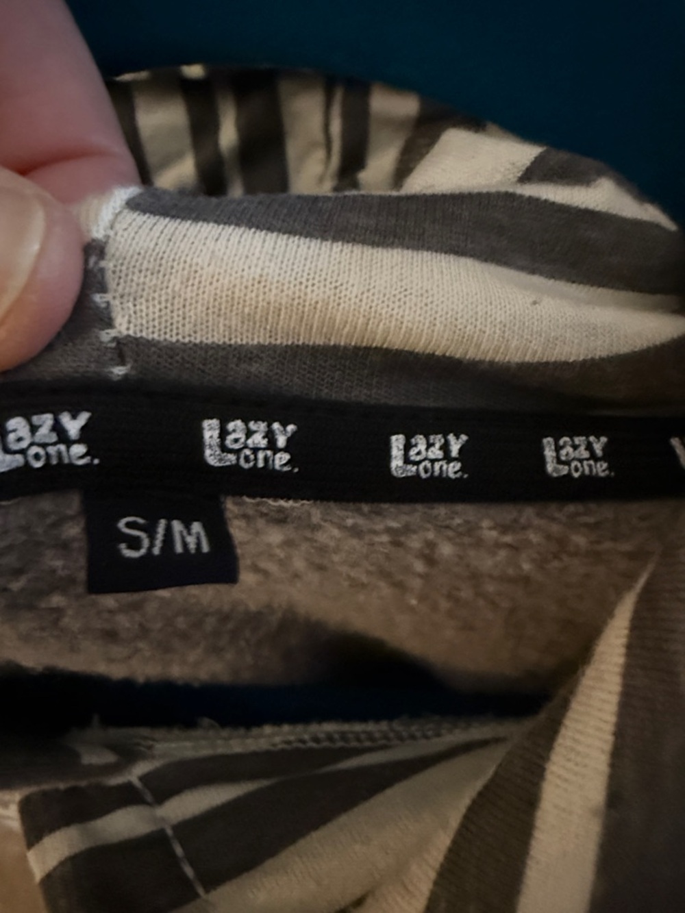 Lazy One Gray & Cream 'Take a Nap' Sleep Hoodie - Picture 5 of 5